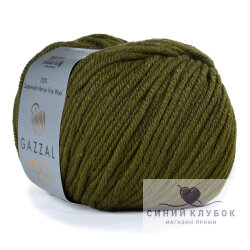 Пряжа Gazzal Wool 90 3672 темно-оливковый
