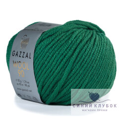 Пряжа Gazzal Wool 90 3673 трава