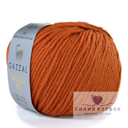 Пряжа Gazzal Wool 90 3669 рыжий